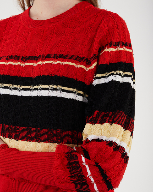 Proenza Schouler Sweater Striped Fil Coupe Sweater Red L