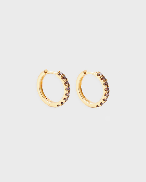 Earring Mini Hoop 15mm Brun ONESIZE 1
