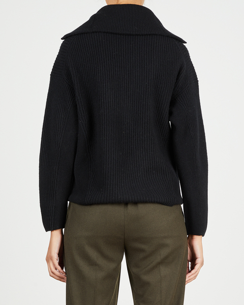 Sweater Half Zip Ribbed Pullover Svart 2