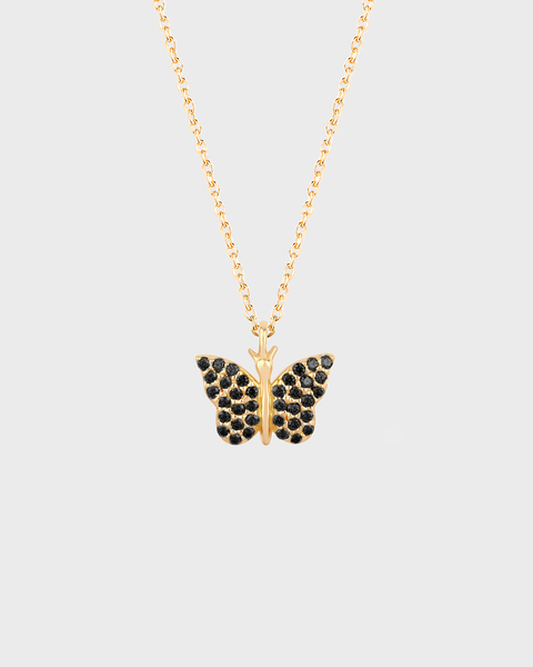 Necklace Butterfly Guld/svart ONESIZE 1