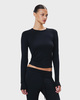 Éterne Topp Fitted Crewneck Long Sleeve Svart S
