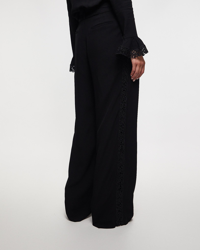 Zimmermann Lace Trim Wide Leg Pant Black 1 (S-M)