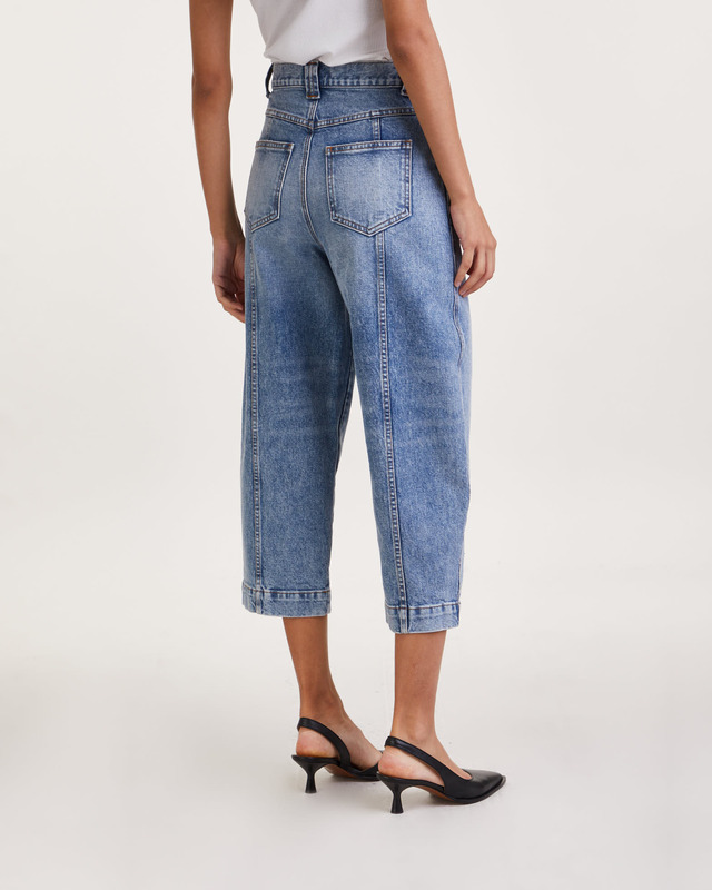 Khaite Jeans Hugo cropped high-rise wide-leg Denim 28