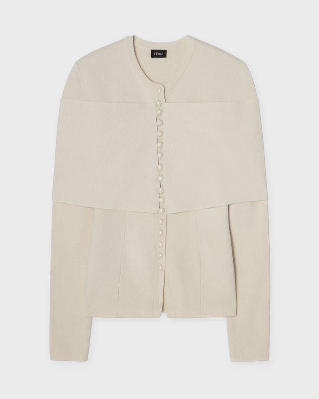 LEONI Cardigan Rooni Shawl  Ivory 38