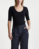 Filippa K Top Cotton Stretch Scoop Neck Black S