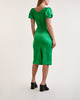 GANNI Klänning Crinkled Satin Gathered Midi Grön 34