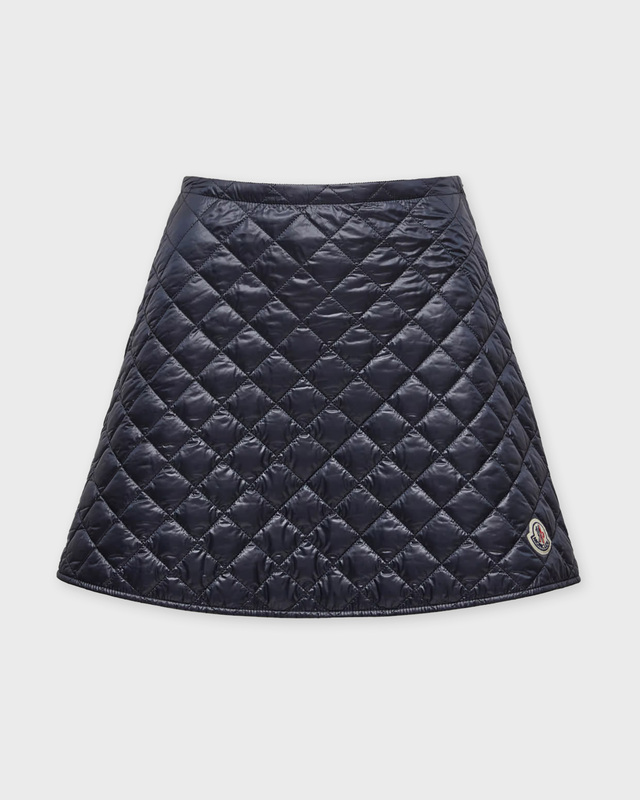 Moncler Kjol Diamond-Quilted Mini Navy IT 40 (EUR 34)