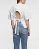 GANNI T-Shirt Heavy Cotton Tie Back Waisted Vit XS