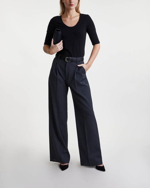 Filippa K Top Cotton Stretch Scoop Neck Black S