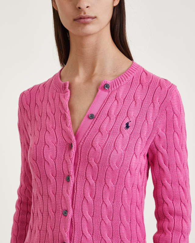 POLO Ralph Lauren Cardigan Cable Long Sleeve Rosa XL