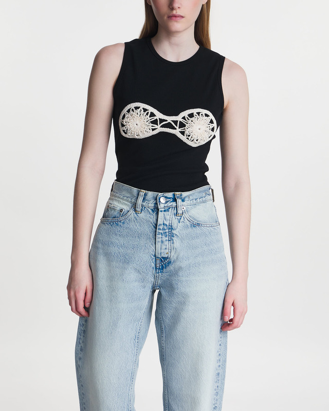 Magda Butrym Top Crochet Bra Tank Svart FR 42 (EUR 40)