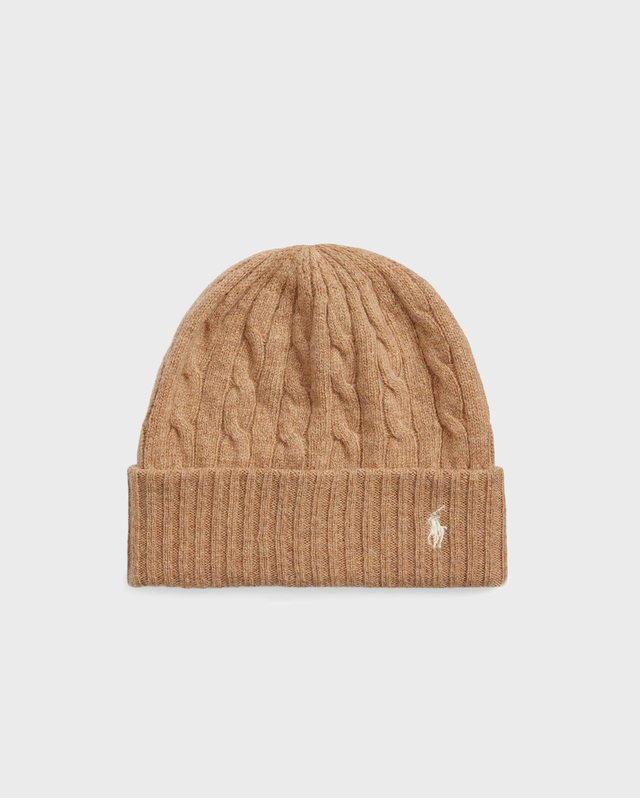 POLO Ralph Lauren Hat Cable Cold Weather Camel ONESIZE
