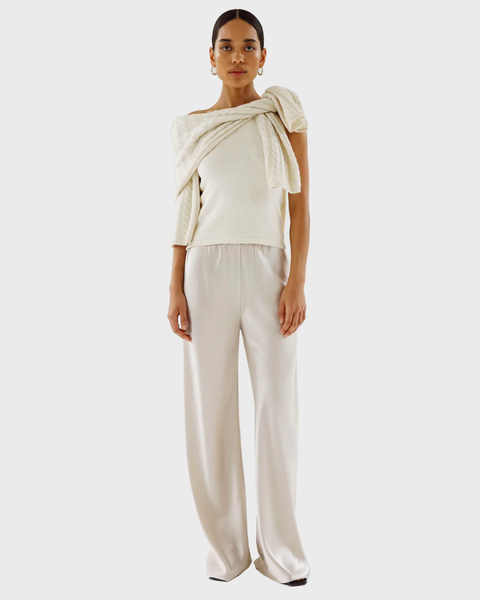 Byxor Bias Satin Pants Pearl 2