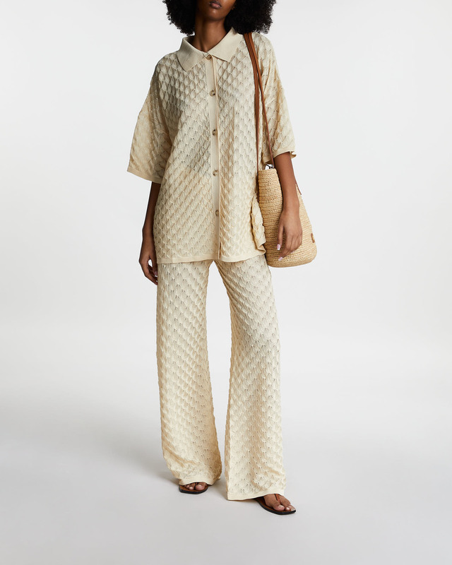 Malina Byxor Alissa Knitted Vanilj L