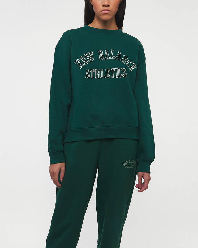 New Balance Sweater Graphic Fleece Crew Grön S