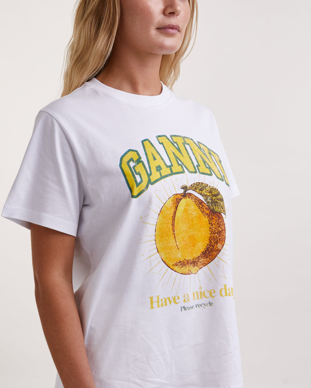 Ganni T-Shirt Basic Jersey Peach Relaxed  Vit M