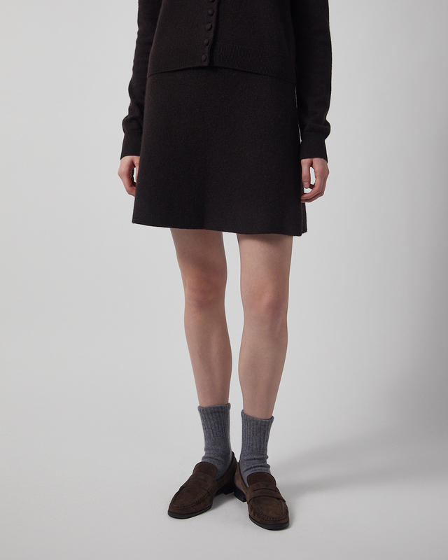 LISA YANG Skirt Clare Cashmere Mörkbrun 2 (M-L)