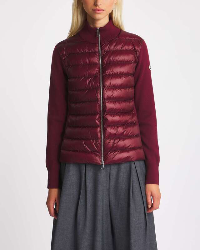 Moncler Padded Wool Cardigan  Röd S