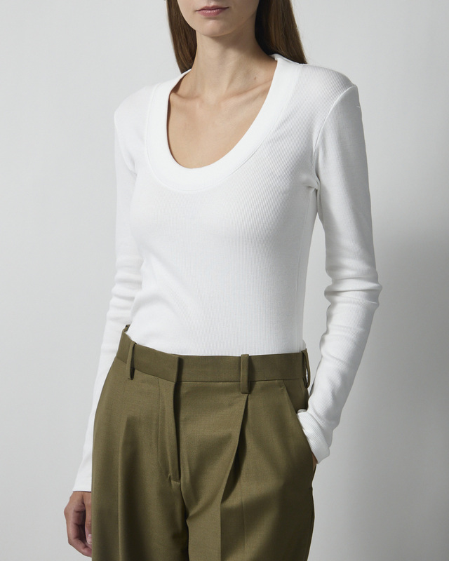 Dagmar Top Scoop Jersey White L