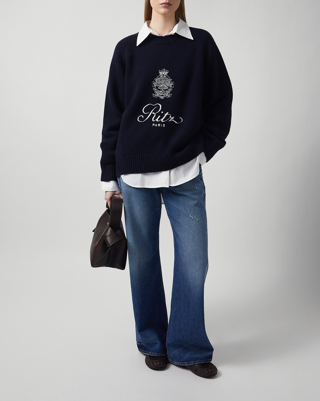 Ritz Paris x Frame Sweater Ritz Unisex Cashmere  Navy XS