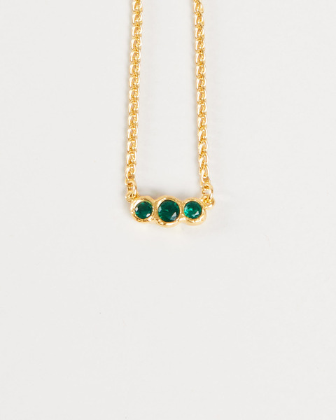 Trio Necklace Icons  Guld/grön ONESIZE 1