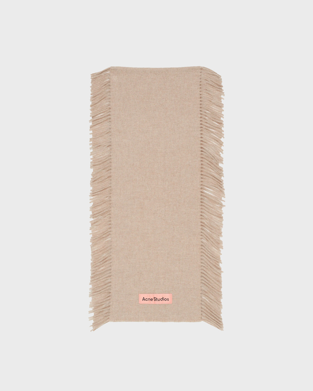 Acne Studios Scarf Soft Wool Fringed Oatmeal ONESIZE