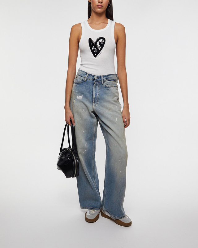 Acne Studios Top Heart Logo White S