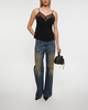 Acne Studios Topp Camisole Lace Crepe Jersey Svart 36