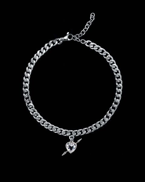 Necklace Rebel Love on Faceted Silver Silver ONESIZE 1
