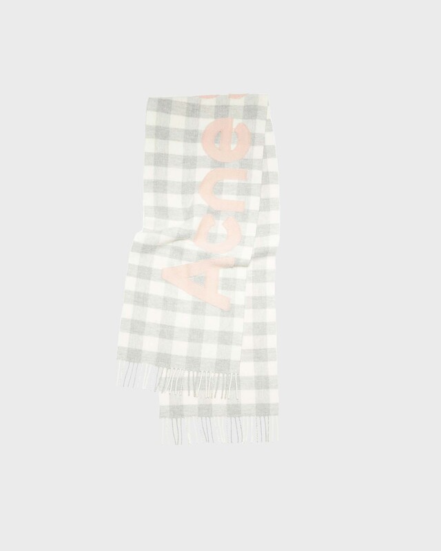 Acne Studios Scarf Check Logo Pink ONESIZE