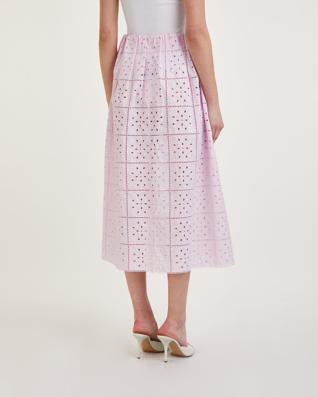 Ganni Skirt Broderie Anglaise  Pink 34