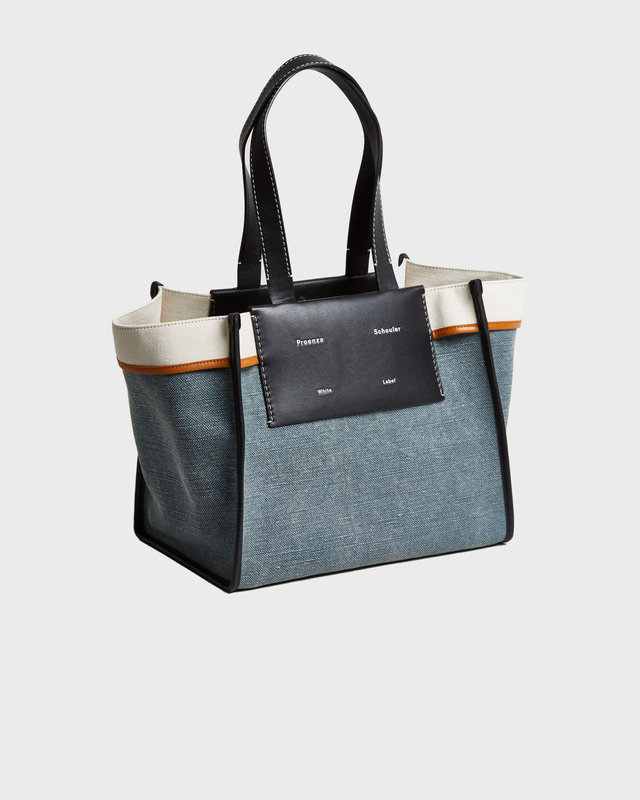 Proenza Schouler Väska Large Morris Canvas Tote Blå ONESIZE