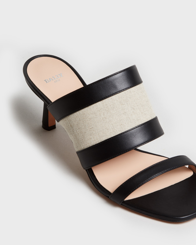 Bally Sandalett Bianka Canvas  Svart/beige EUR 39