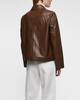 Theory Jacka Leather Boxy  Brun M