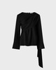 Malina Bluse Melandy Draped Cape Svart 34