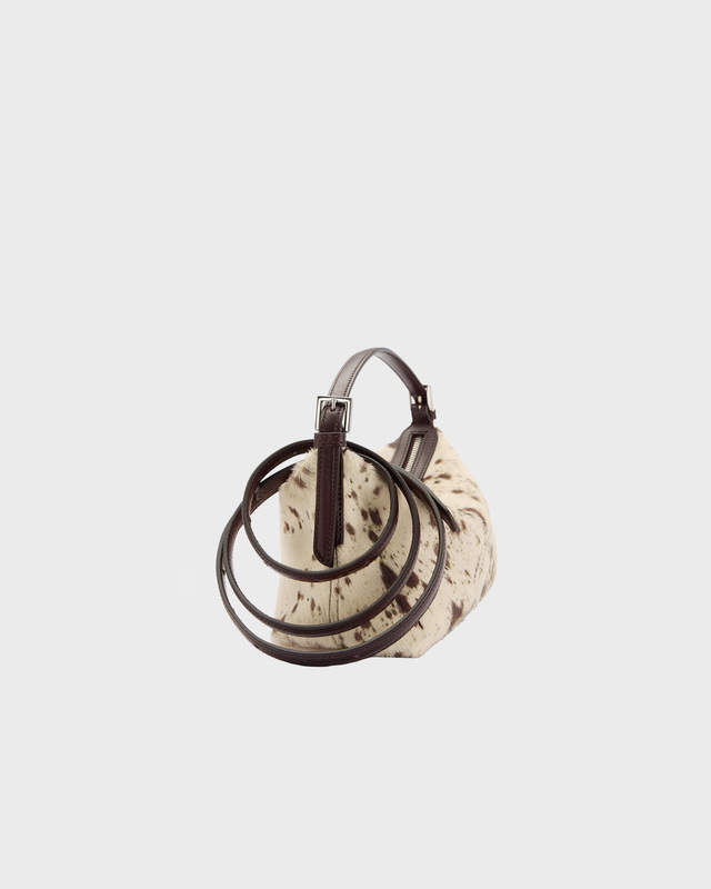 ATP Atelier Taske Vadena Mandorla/Walnut Printed Mini Cow/Vacchetta Vit/brun ONESIZE