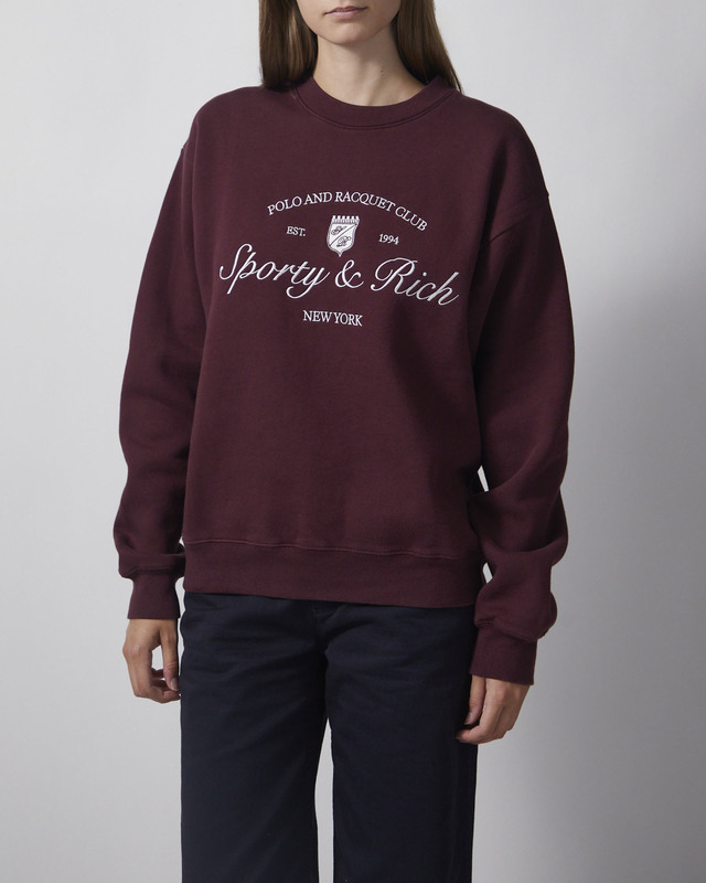 Sporty & Rich Tröja Syracuse Embroidered Bordeaux L