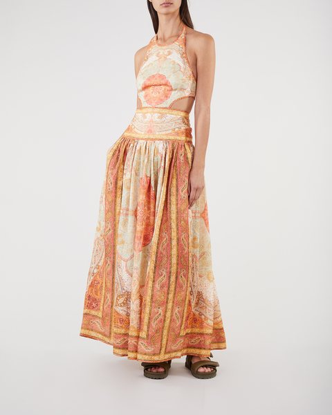 Klänning Cut Out Long Dress Orange 1