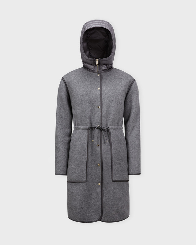 Moncler Jacket Bonrepos Long Coat Charcoal MONCLER 2 (M)