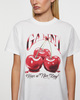 Ganni T-Shirt Basic Jersey Cherry Relaxed White L