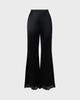 Malina Byxor Marine Satin Lace Hem Black 42