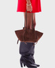YUZEFI Mochi Suede Bag  Chocolate ONESIZE