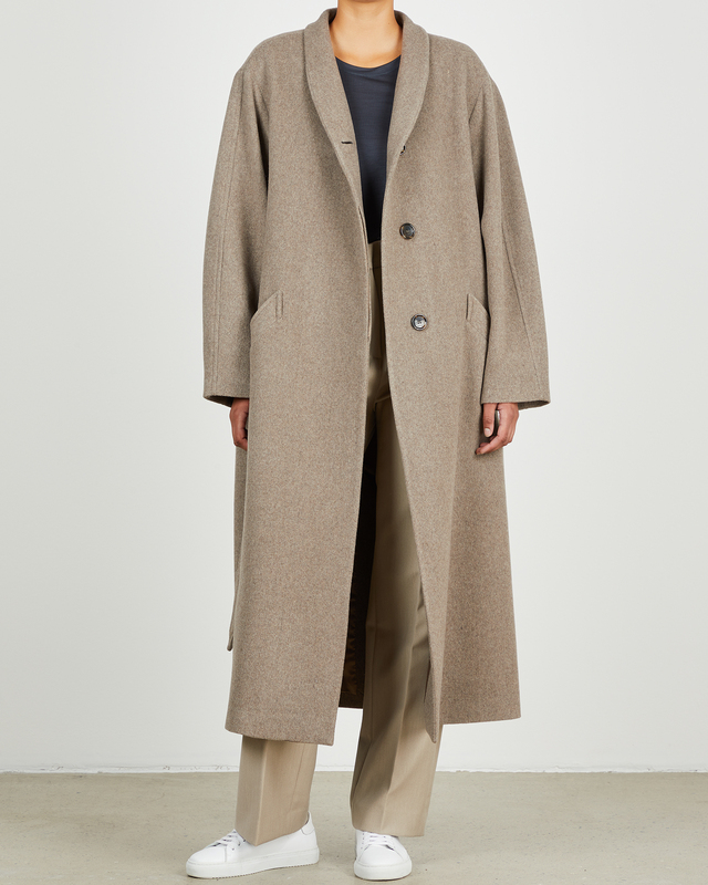 beige oversized coat