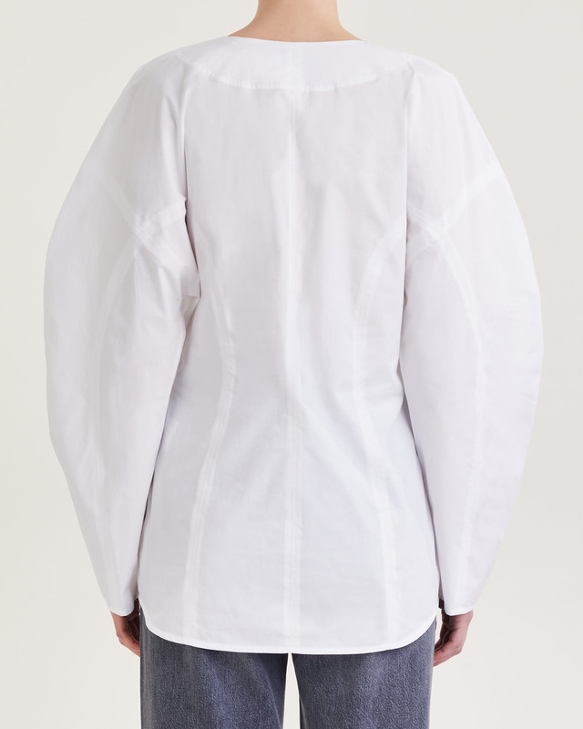 Dagmar Blouse Poplin Fitted Vit 42