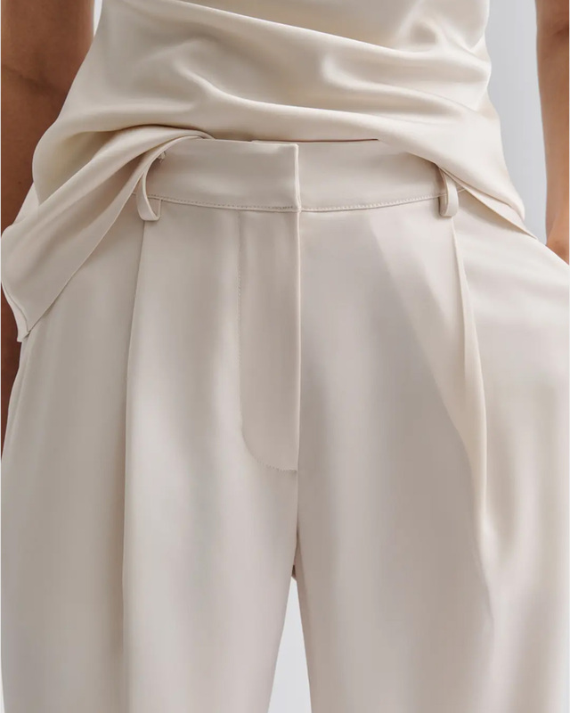 Malina Byxor Sarah Elastic Waist Satin Vanilla 36