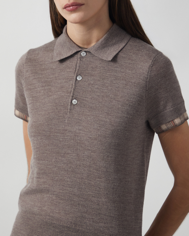 Acne Studios Top Layered Wool Knit Ljusbrun L