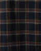 Found Skjorte Raw Cut Fringe Plaid Camp Navy L