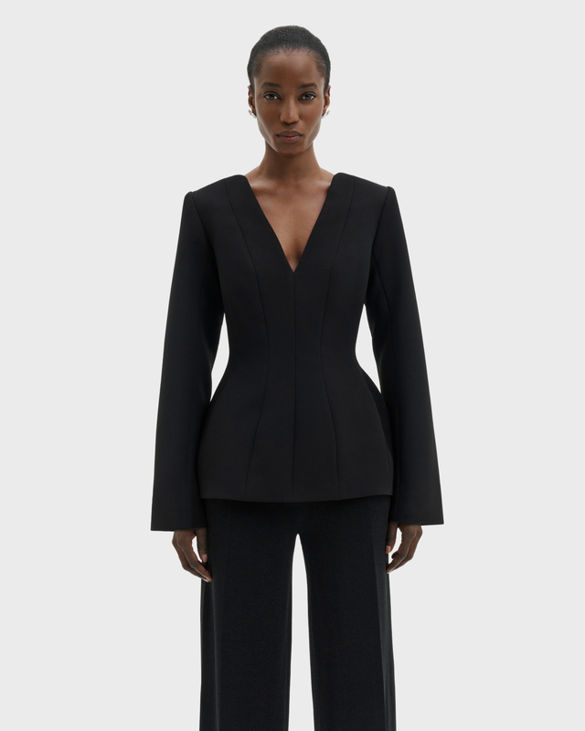 Malina Topp Ninni Cut-Out Shoulder Hourglass Black 36