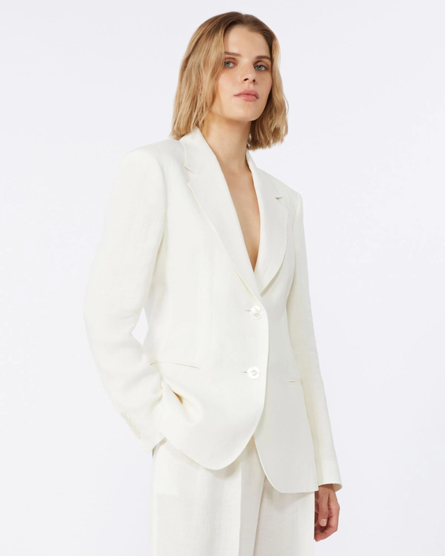 Max Mara Studio Blazer Linen Twill Natural IT 44 (EUR M-L)