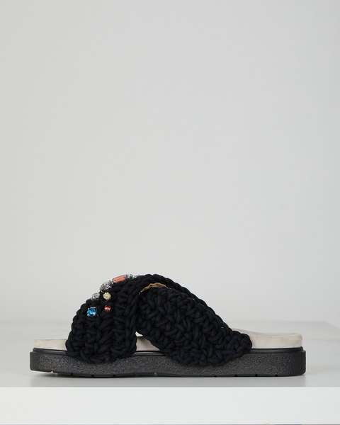 Sandals Woven Stones Black 2